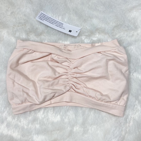 ❗️LAST 1❗️ NWT LA Made Cotton Bandeau Bralette in Light Pink Size S - Picture 1 of 3